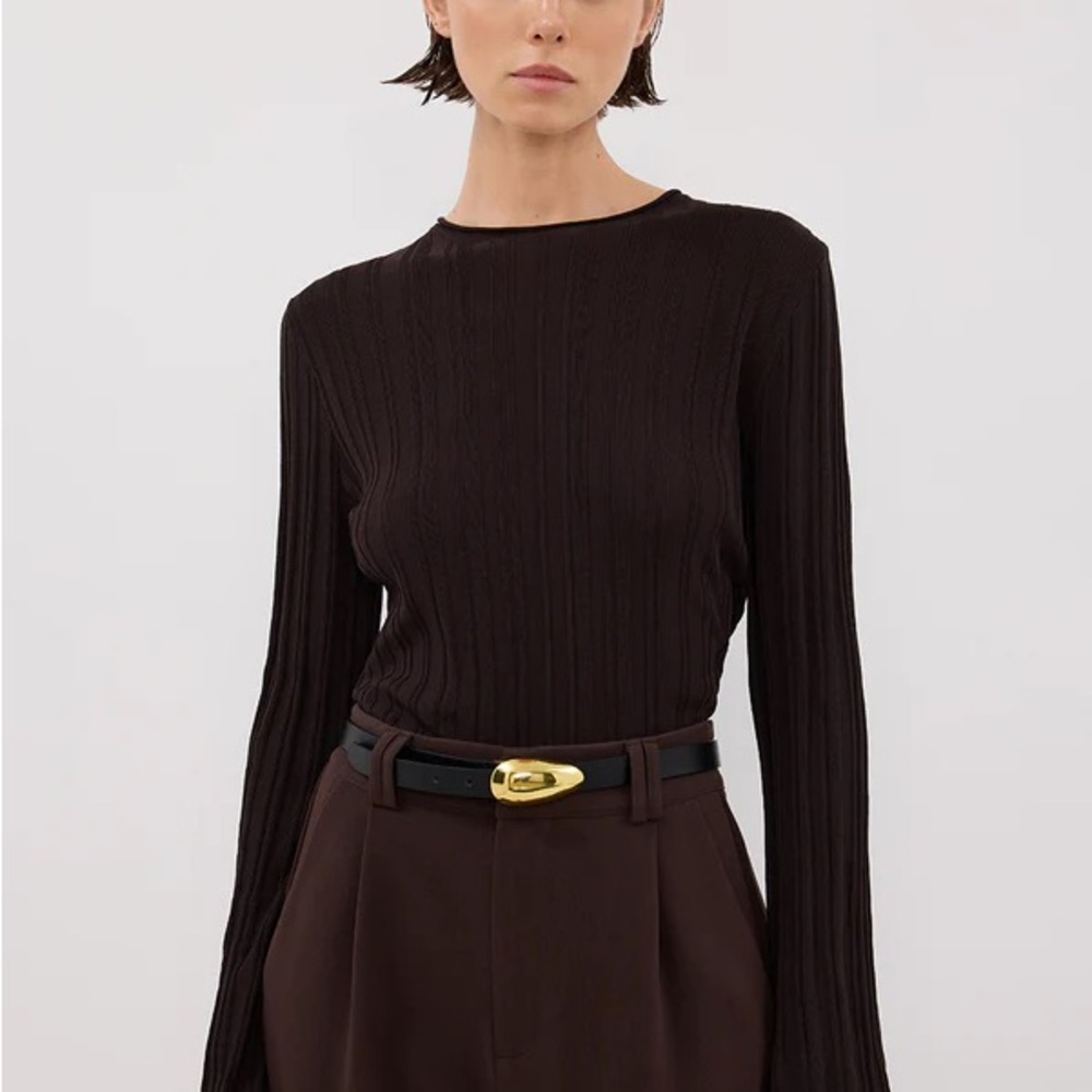 DISSH Sylvia Bitter Choc Crew Knit Top in S